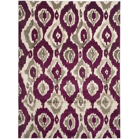 Safavieh Porcello Power Loomed Rectangle Rug- Ivory - Purple- 5 ft. 2 in. x 7 ft. 6 in. PRL7736B-5